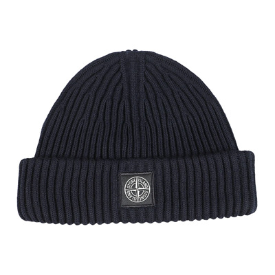 Gebreide Beanie Muts Stone Island , Blue , Heren