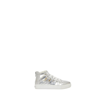 Gelamineerde Eco Leren Sneaker Pinko , Gray , Dames