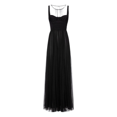 Geplooide Tul Red Carpet Jurk Elisabetta Franchi , Black , Dames