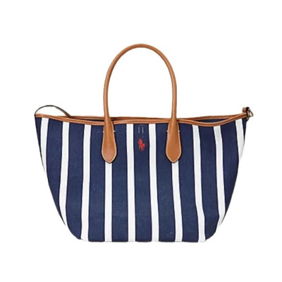 Gestreepte Canvas Tote Tas Bellport Polo Ralph Lauren , Multicolor , Dames