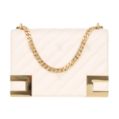 Gewatteerde Schoudertas Ivoor Collectie Elisabetta Franchi , Beige , Dames