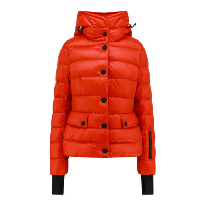 Gewatteerde jas met kraag en capuchon Moncler , Red , Dames