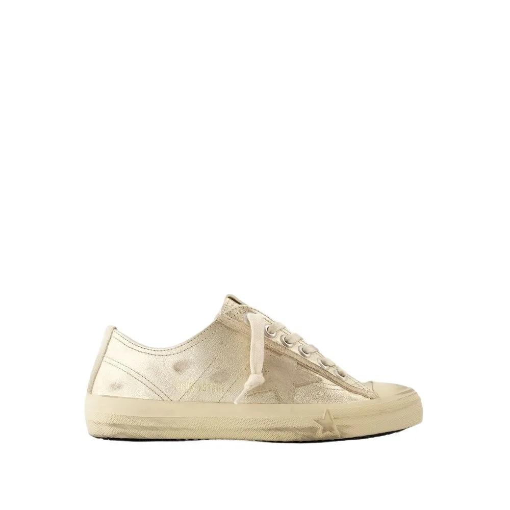 Golden Goose Sneakers - V-Star 2 Sneakers - Leather - Metallic in staalgrijs