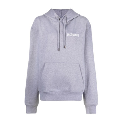 Grijze Logo Hoodie Sweatshirt Jacquemus , Gray , Heren