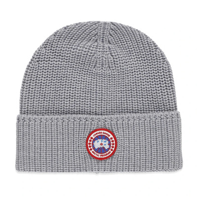 Grijze wollen muts met logopatch Canada Goose , Gray , Heren