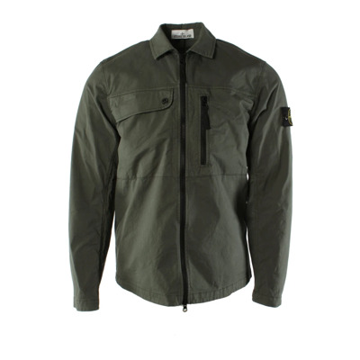 Groene Shirt 97% Katoen 3% Elastaan Stone Island , Green , Heren