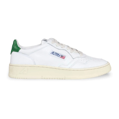 Groene Tab Leren Schoenen Autry , White , Heren