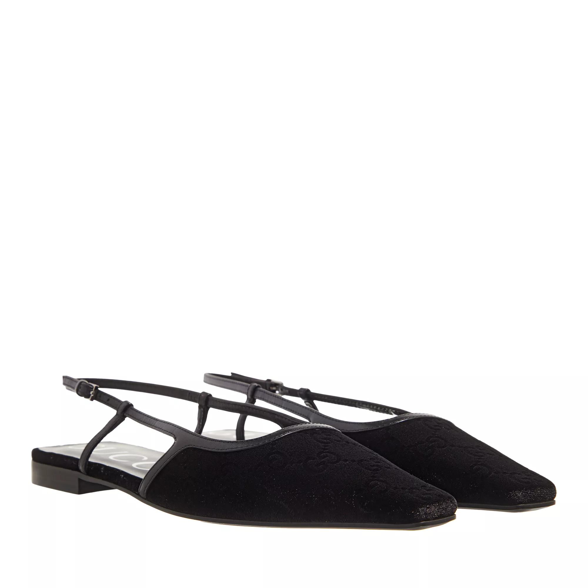 Gucci Loafers & ballerina schoenen - Women's GG Slingback Ballet Flat in zwart