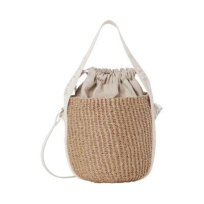 Handgemaakte Woody Mand Tas Wit Chloé , White , Dames