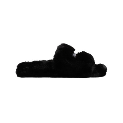 Harige Slides Zwart Balenciaga , Black , Heren