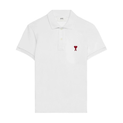 Hart Vriend Wit Polo Shirt Ami Paris , White , Heren