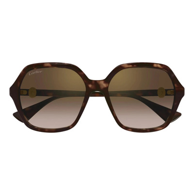 Havana Zonnebril Ct0470S 002 Cartier , Brown , Dames