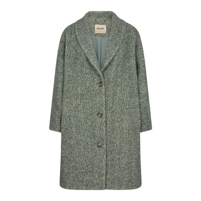 Herringbone Coat Jas Groen MOS Mosh , Green , Dames