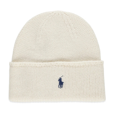 Iconic Pony Logo Beanie Hat Ralph Lauren , Beige , Dames