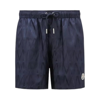 Jacquard Zwemshorts in Marineblauw Moncler , Blue , Heren