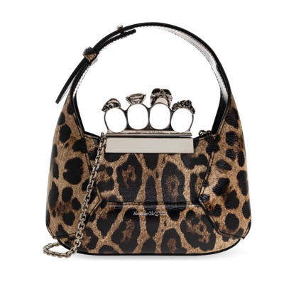 Jewelled Hobo Mini Handtas Alexander McQueen , Brown , Dames