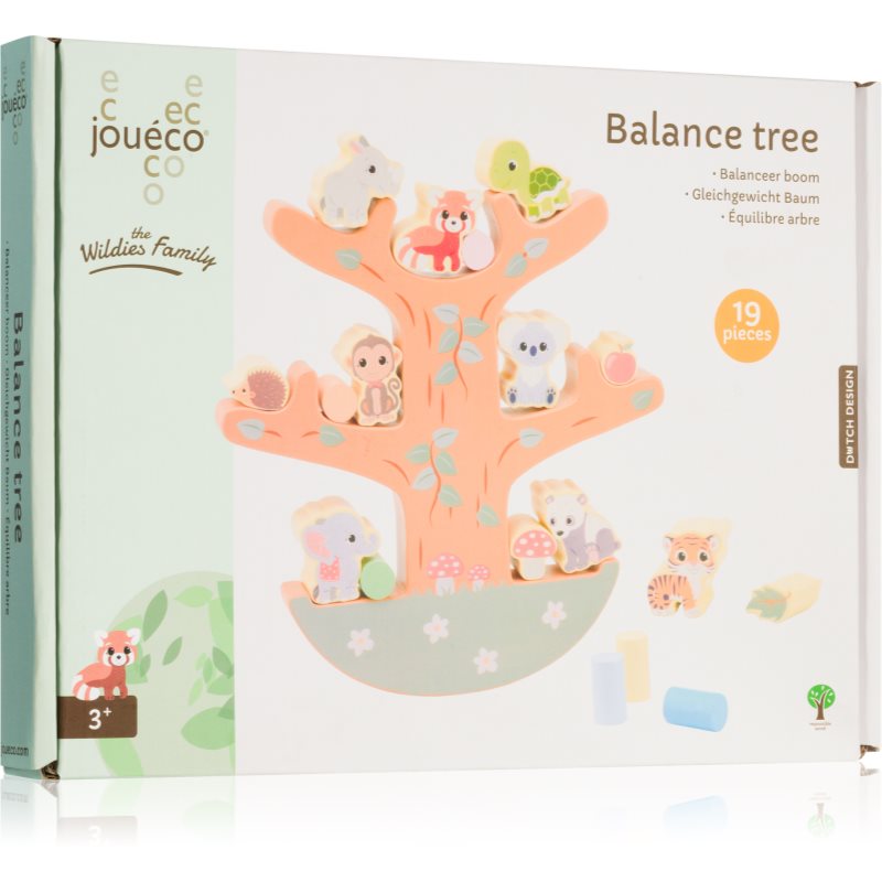 Jouéco The Wildies Family Balance Tree spel van hout 36 m+ 19 st