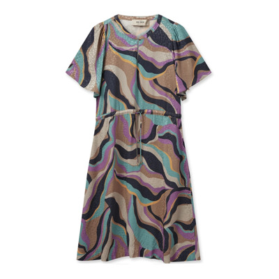 Jurk met Korte Mouwen en Bloemenprint MOS Mosh , Multicolor , Dames