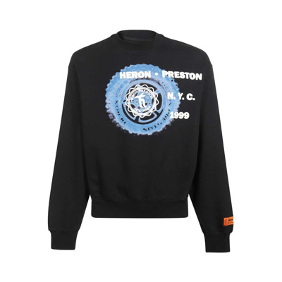 Katoenen Sweatshirt met Logo Print Heron Preston , Black , Heren