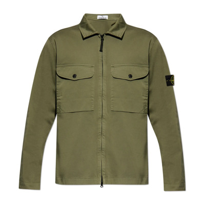 Katoenen jas Stone Island , Green , Heren