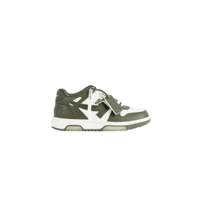 Khaki Groene Sneakers met Tonal Pijlen Off White , Green , Dames