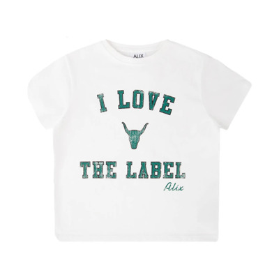 Kinderen Gebreid Ik Hou Van T-shirt Alix The Label , White , Dames