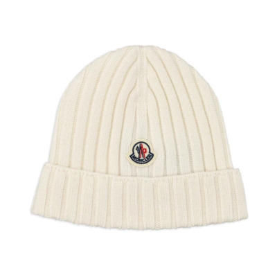 Kinderen Witte Beanie Muts Moncler , White , Dames