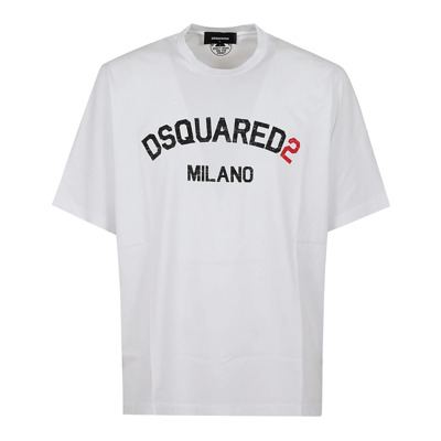 Klassiek Wit Katoenen T-shirt Dsquared2 , White , Heren