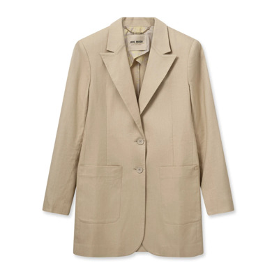 Klassieke Blazer met Grote Zakken MOS Mosh , Beige , Dames