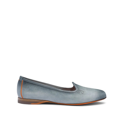 Klassieke Leren Loafers Santoni , Gray , Dames