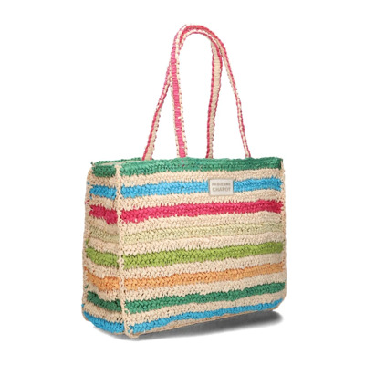 Kleurrijke Raffia Shopper Naomi Tote Fabienne Chapot , Multicolor , Dames