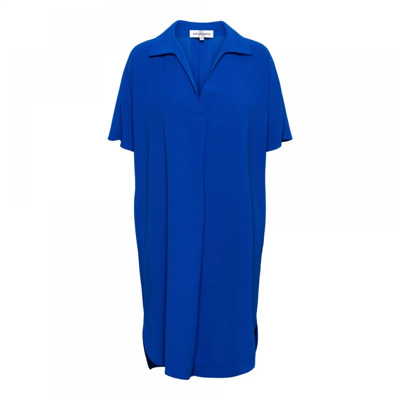 Kobaltblauwe Uitlopende Jurk &Co Woman , Blue , Dames