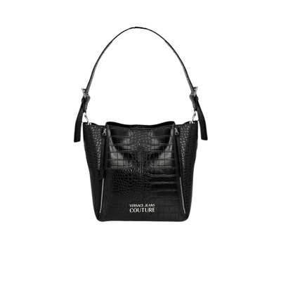 Krokodillen Tas - Zwart, Uniek Versace Jeans Couture , Black , Dames