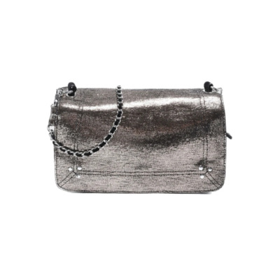 Lamé Leren Crossbody Tas Champagne Jérôme Dreyfuss , Gray , Dames