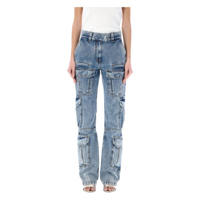 Lichtblauwe Denim Cargo Jeans Givenchy , Blue , Dames