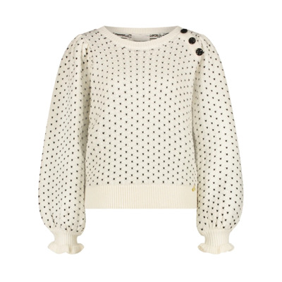 Love Ballonmouw Pullover Fabienne Chapot , White , Dames