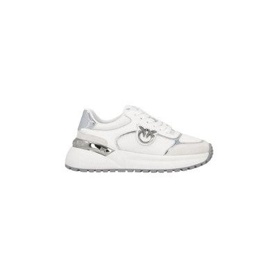 Love Birds Klassieke Leren Sneakers Pinko , White , Heren