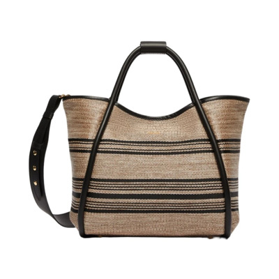 Marinestripes Raffia Tas met Strepen Max Mara , Beige , Dames