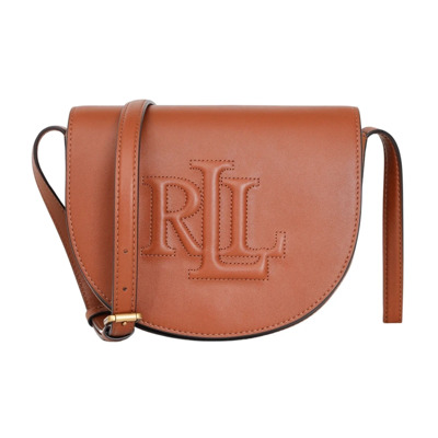 Medium Witley Leren Schoudertas Ralph Lauren , Brown , Dames