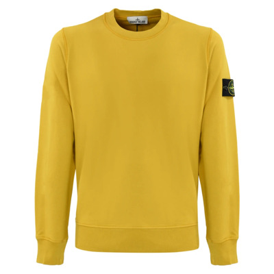 Mosterdgele Crewneck Sweater Stone Island , Yellow , Heren