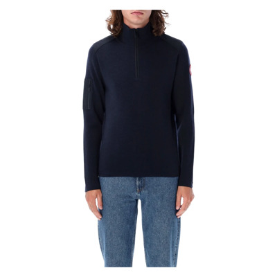 Navy Gebreide Kleding Stormont 1/4 Zip Sweater Canada Goose , Blue , Heren