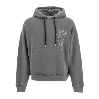 Outline Arrow Hoodie met Logo Print Off White , Gray , Heren