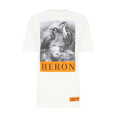 Oversize BW Logo T-Shirt Heron Preston , White , Dames