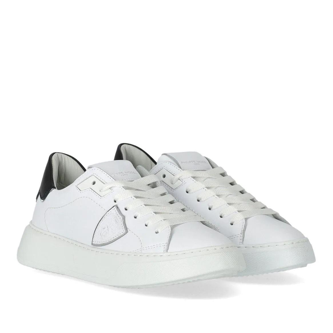 Philippe Model Sneakers - PHILIPPE MODEL TEMPLE WEISS SCHWARZ SNEAKER in wit