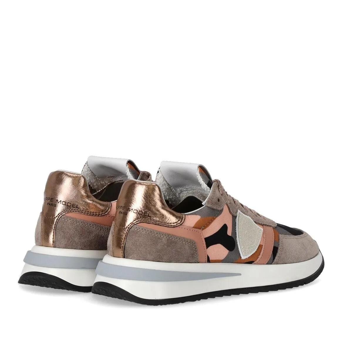 Philippe Model Sneakers - PHILIPPE MODEL TROPEZ 2.1 CAMOUFLAGE GRAU ROSA SNE in poeder roze