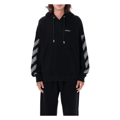 Pixel Diag Skate Hoodie Zwart Wit Off White , Black , Heren