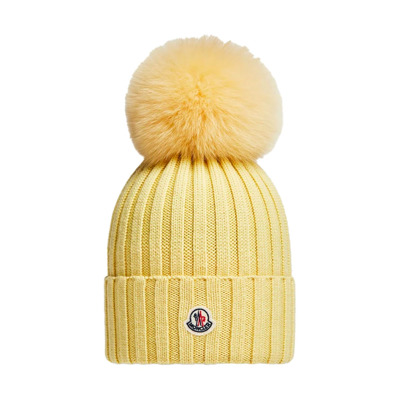 Pom Pom Beanie - Geel Moncler , Yellow , Dames