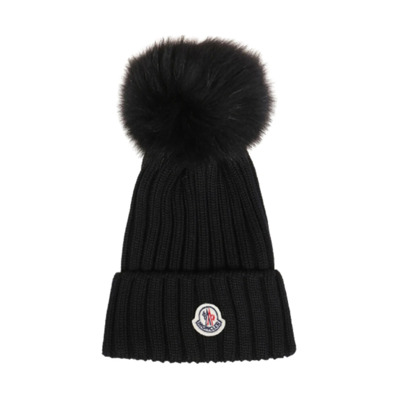 Pomponmuts Moncler , Black , Dames