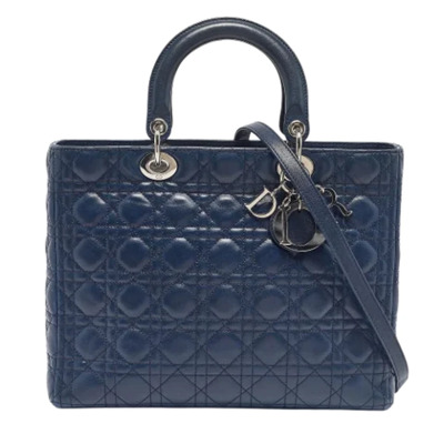 Pre-owned Leather dior-bags Dior Vintage , Blue , Dames