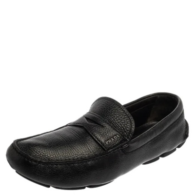 Pre-owned Leather flats Prada Vintage , Black , Dames